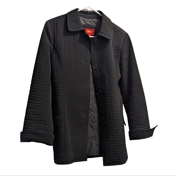 Esprit Black Quilted Lightweight Puffer Coat S - Picture 4 of 4